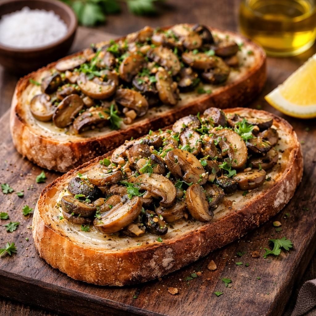 Mushroom Garlic Bread